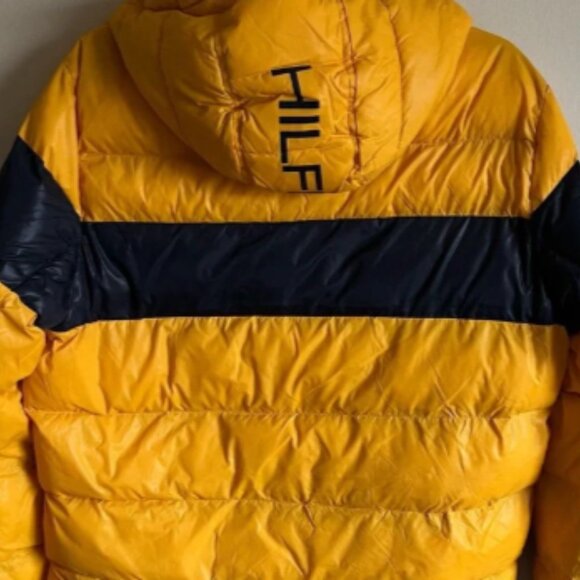 TOMMY HILFIGER Men's Quilted Color Block Hooded Puffer Jacket - Size L - Picture 10 of 11